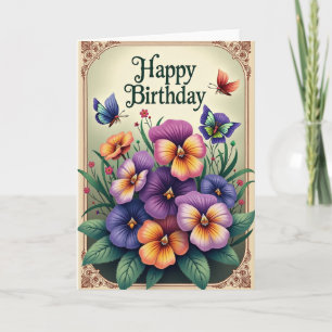 Tarjeta de cumpleaños de Pensamiento Púrpura