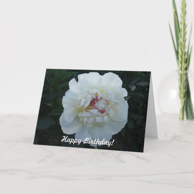 Tarjeta de cumpleaños de Peonies Happy (Anverso)
