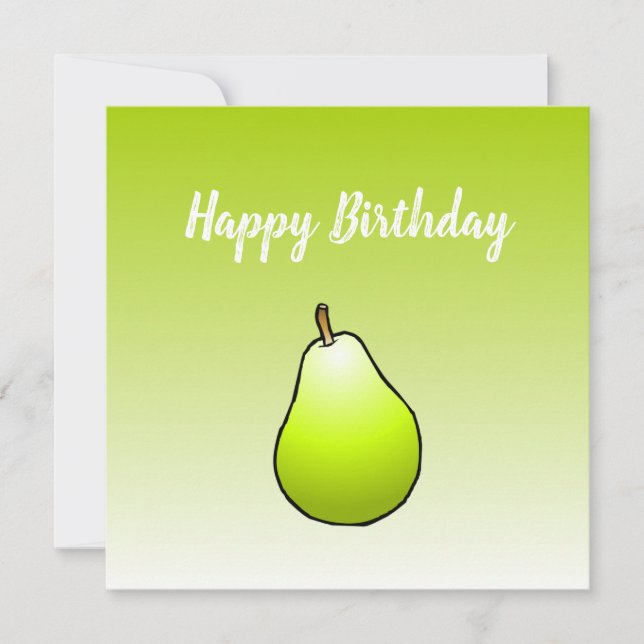 Tarjeta de cumpleaños de pera (Anverso)