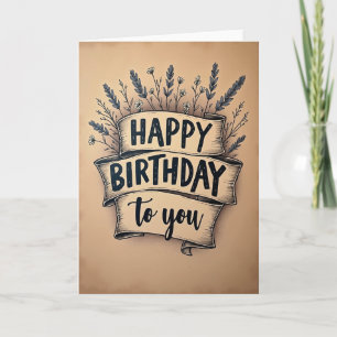 Tarjeta de cumpleaños de pergamino
