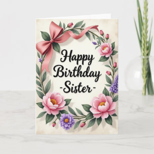Tarjeta de cumpleaños de pergamino de crema