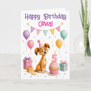 Tarjeta de cumpleaños de perrito lindo para niña 5