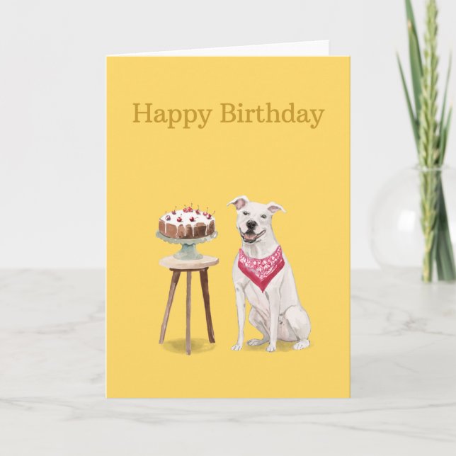 Tarjeta de cumpleaños de perro, American Staffords (Anverso)