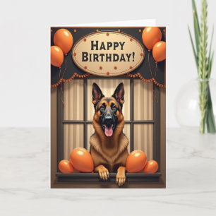 Tarjeta de cumpleaños de perro bronceada