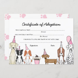 Tarjeta de cumpleaños de perro con certificado de 