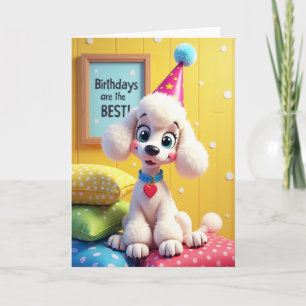 Tarjeta de cumpleaños de perro con sombrero de est