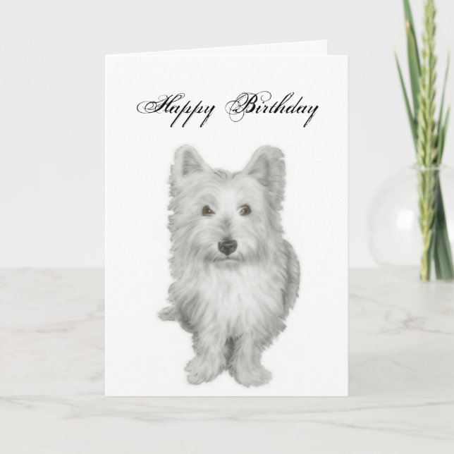 Tarjeta de cumpleaños de perro con verso (Anverso)