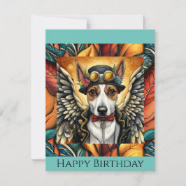 Tarjeta de cumpleaños de perro de vapor