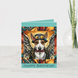 Tarjeta de cumpleaños de perro de vapor