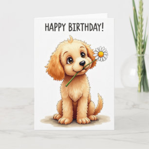 Tarjeta de cumpleaños de perro encantador