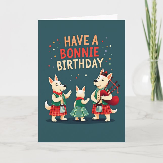 Tarjeta de cumpleaños de perro escocés (Anverso)