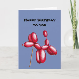Tarjeta de cumpleaños de perro globo