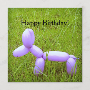 Tarjeta de cumpleaños de perro globo (con sobres)