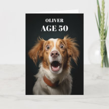 Tarjeta de cumpleaños de perro impactado, tema div