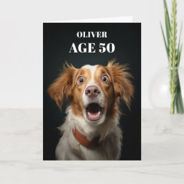 Tarjeta de cumpleaños de perro impactado, tema div