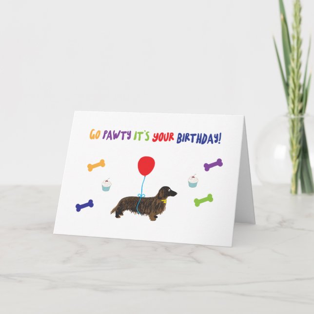 Tarjeta de cumpleaños de perro inquilino (Anverso)