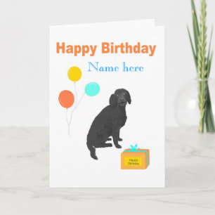 Tarjeta de cumpleaños de perro Labradoodle añadir