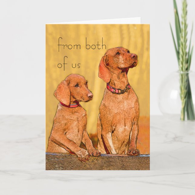 tarjeta de cumpleaños de perro lindo de ambos (Anverso)