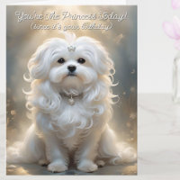 Tarjeta de cumpleaños de perro maltés Personalizad