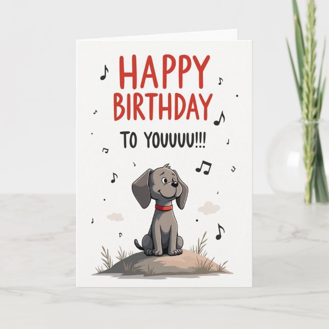 Tarjeta de cumpleaños de perro musical (Anverso)