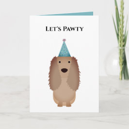 Tarjeta de cumpleaños de perro, pawty Cocker Spani