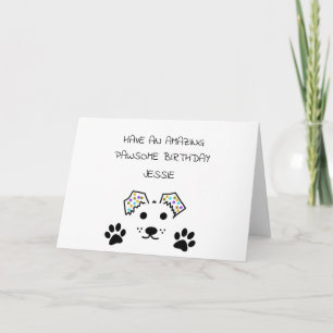Tarjeta de cumpleaños de perro personalizada