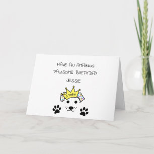 Tarjeta de cumpleaños de perro, personalízate con