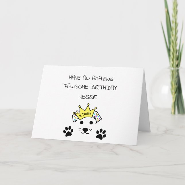 Tarjeta de cumpleaños de perro, personalízate con  (Anverso)