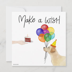 Tarjeta de cumpleaños de perro pintada a mano