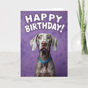 Tarjeta de cumpleaños de perro plateado