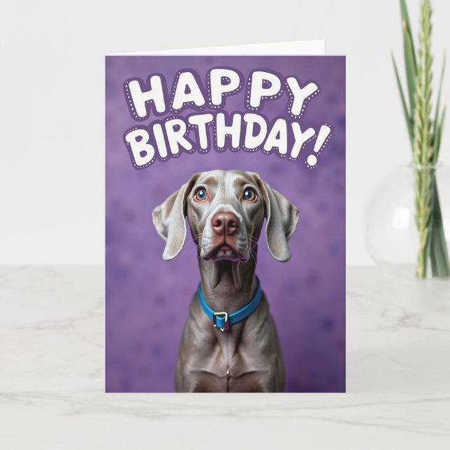 Tarjeta de cumpleaños de perro plateado (Anverso)