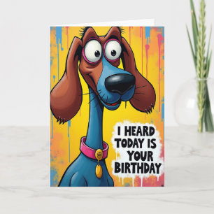 Tarjeta de cumpleaños de perro Pop Art