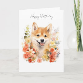 Tarjeta de cumpleaños de perro Shiba Inu #1