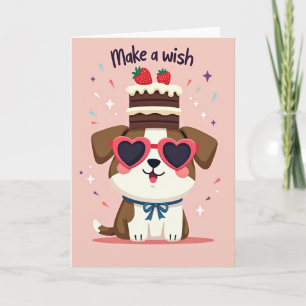 Tarjeta de cumpleaños de perro sonriente