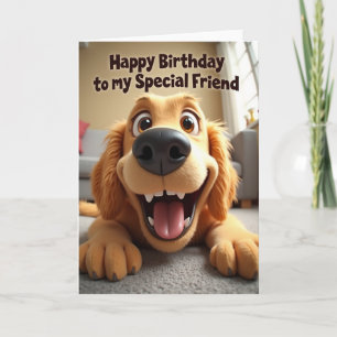 Tarjeta de cumpleaños de perro sonriente