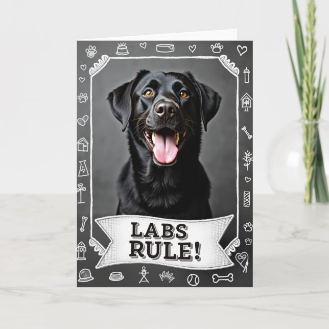 Tarjeta de cumpleaños de perro sonriente (Anverso)