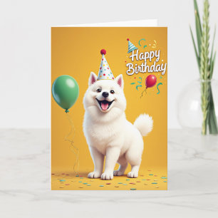 Tarjeta de cumpleaños de perro sonriente con sombr