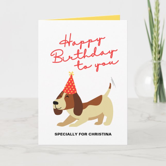 Tarjeta de cumpleaños de perro, tarjeta de cumplea (Anverso)