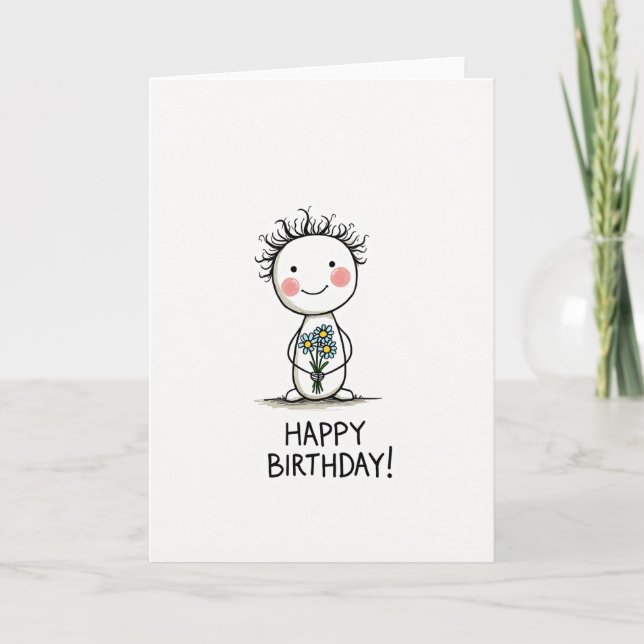 Tarjeta de cumpleaños de personaje dulce (Anverso)