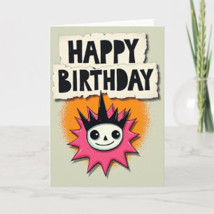 Tarjeta de cumpleaños de personaje punk