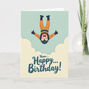 Tarjeta de cumpleaños de personaje volador