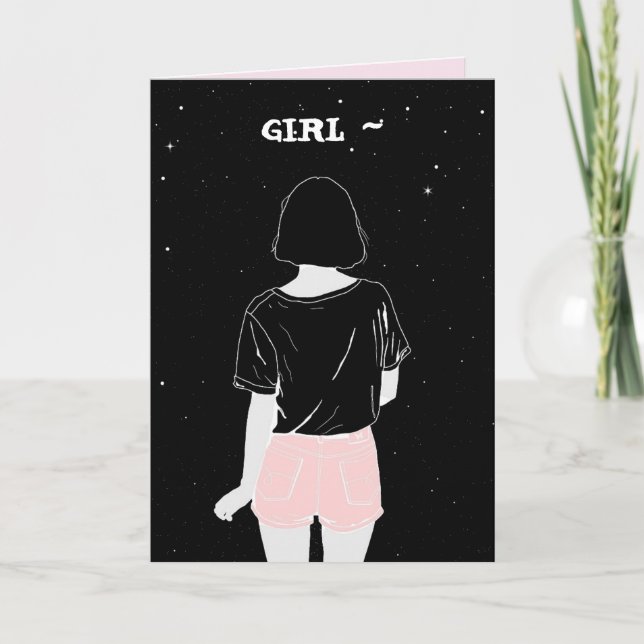 TARJETA DE CUMPLEAÑOS DE PERSONALIZABLE chica (Anverso)