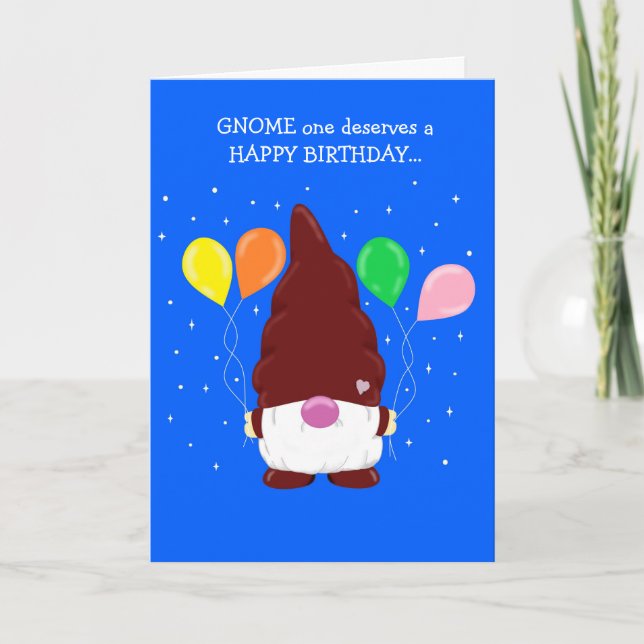 Tarjeta de cumpleaños de Personalizable Cute Gnome (Anverso)
