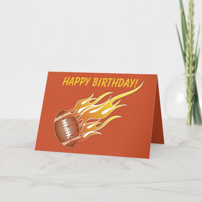 Tarjeta de cumpleaños de Personalizable de fuego p (Anverso)