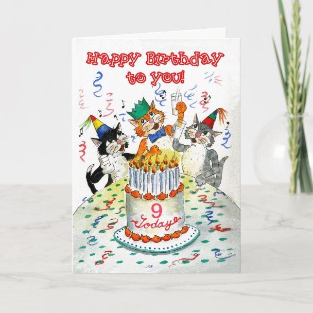 Tarjeta de cumpleaños de personalizable - Fiesta d (Anverso)