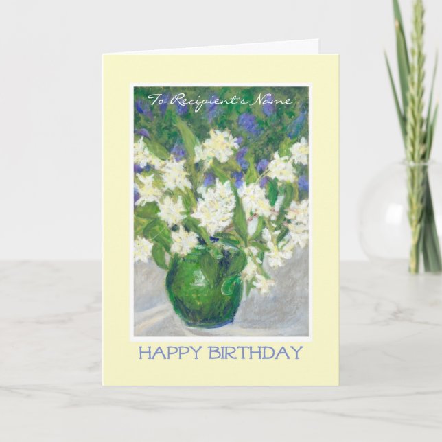 Tarjeta de cumpleaños de personalizable - Naranja  (Anverso)