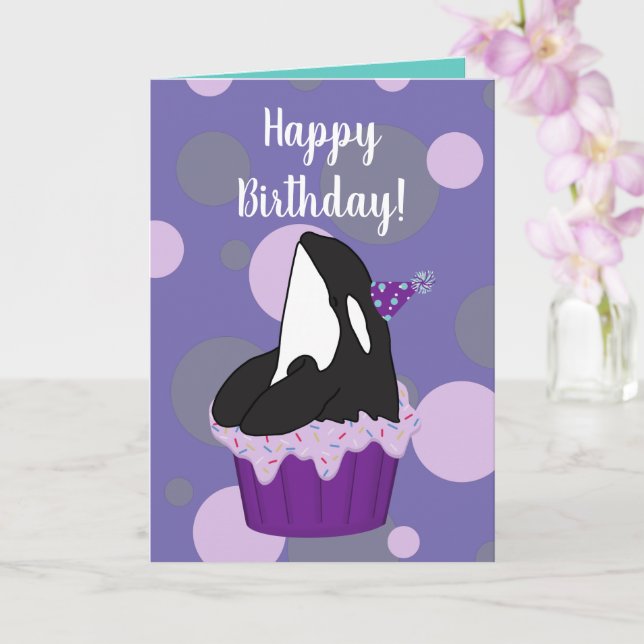 Tarjeta de cumpleaños de personalizable Orca Kille (Orquídea)