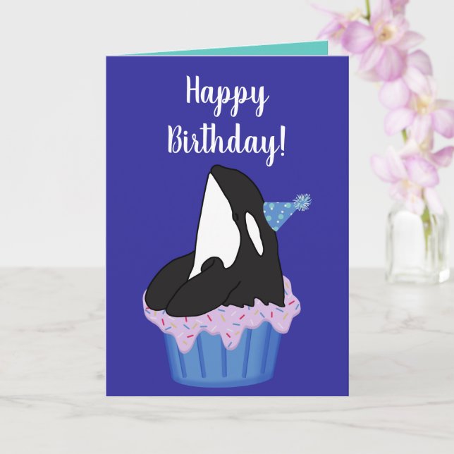 Tarjeta de cumpleaños de personalizable Orca Kille (Orquídea)
