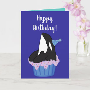 Tarjeta de cumpleaños de personalizable Orca Kille