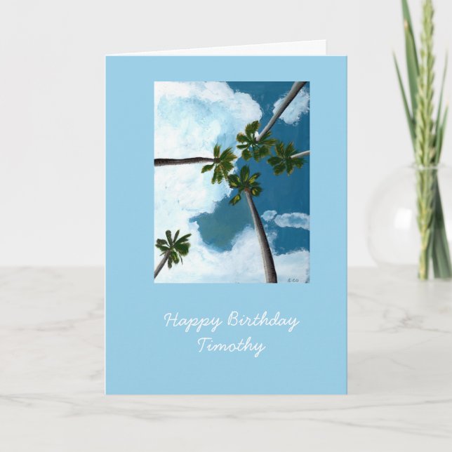 Tarjeta de cumpleaños de personalizable Tropical P (Anverso)